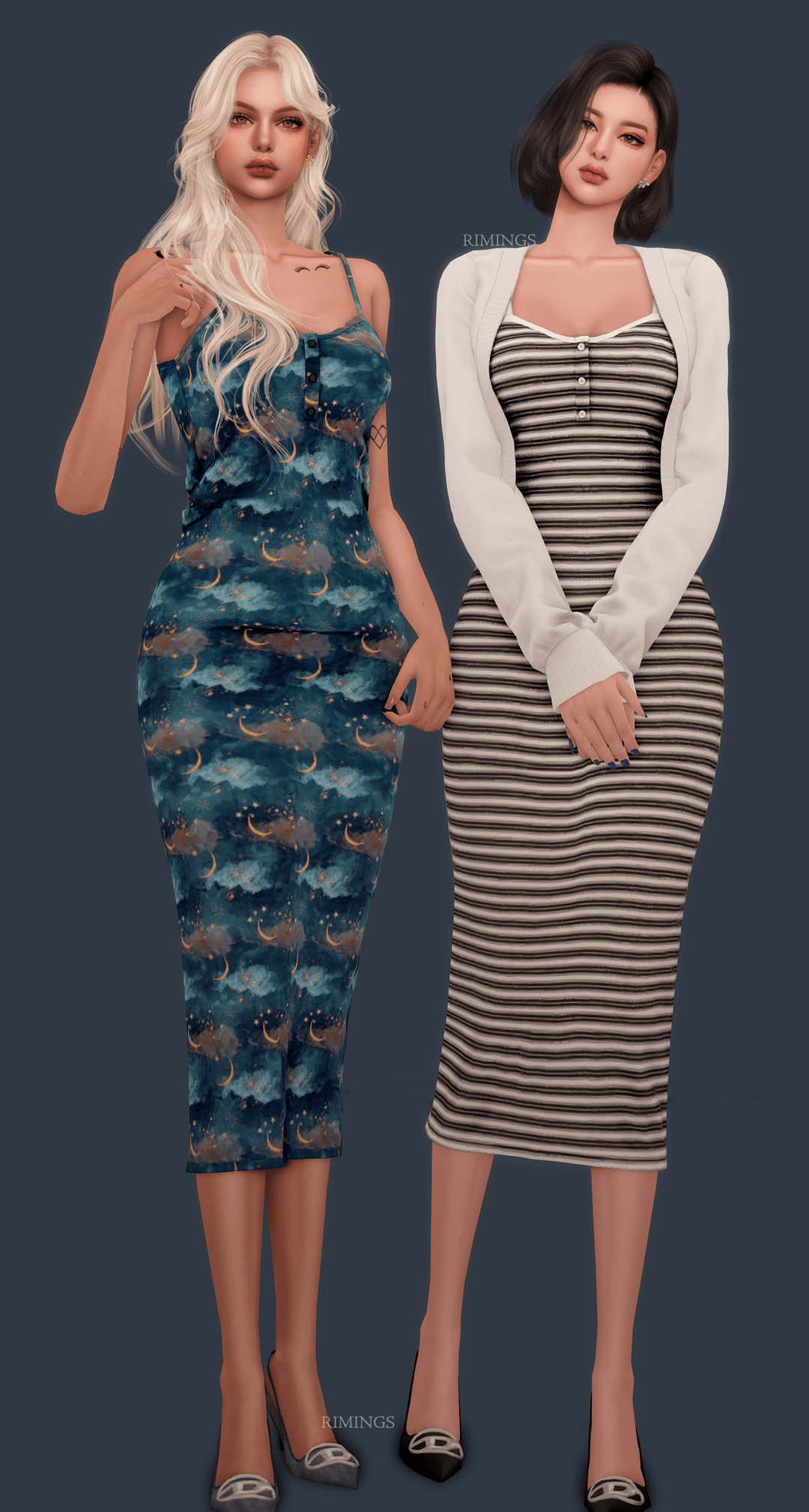 Галерея мода Платье Heart Neck Midi Dress & Short Cardigan #2